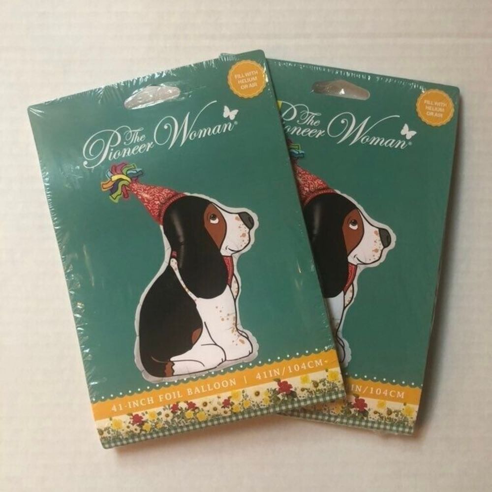 2 Pioneer Woman Foil Balloon Henry the Basset Hound Dog 41'' Birthday Party New